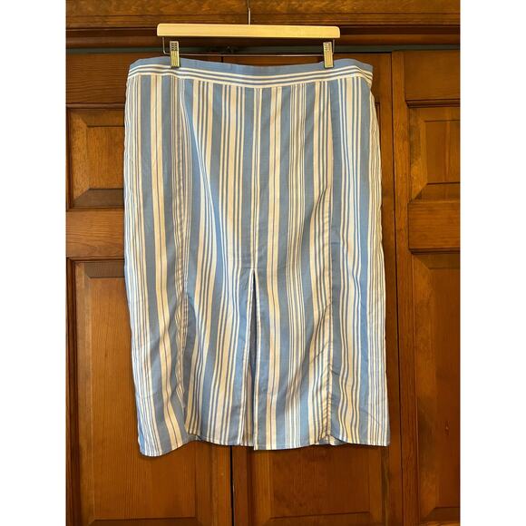NWT Lemlem x H&M Women's Stripe Linen Blend Top/Midi Skirt Set Blue/White SZ 18 - Picture 9 of 14